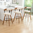 Ensemble de 3 tabourets de comptoir pivotants en cuir Modern