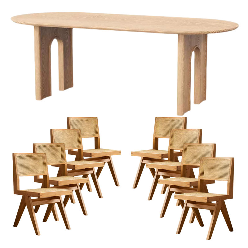 Ensemble de salle à manger ovale, H 29,52 po x L 55,11 po x l 27,55 po, Table, 4 chaises