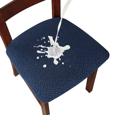 Housses de siège imperméables pour housses de chaises de salle à manger Housses de chaises de salle à manger Housses de chaises de cuisine (bleu marine, 4 pièces)