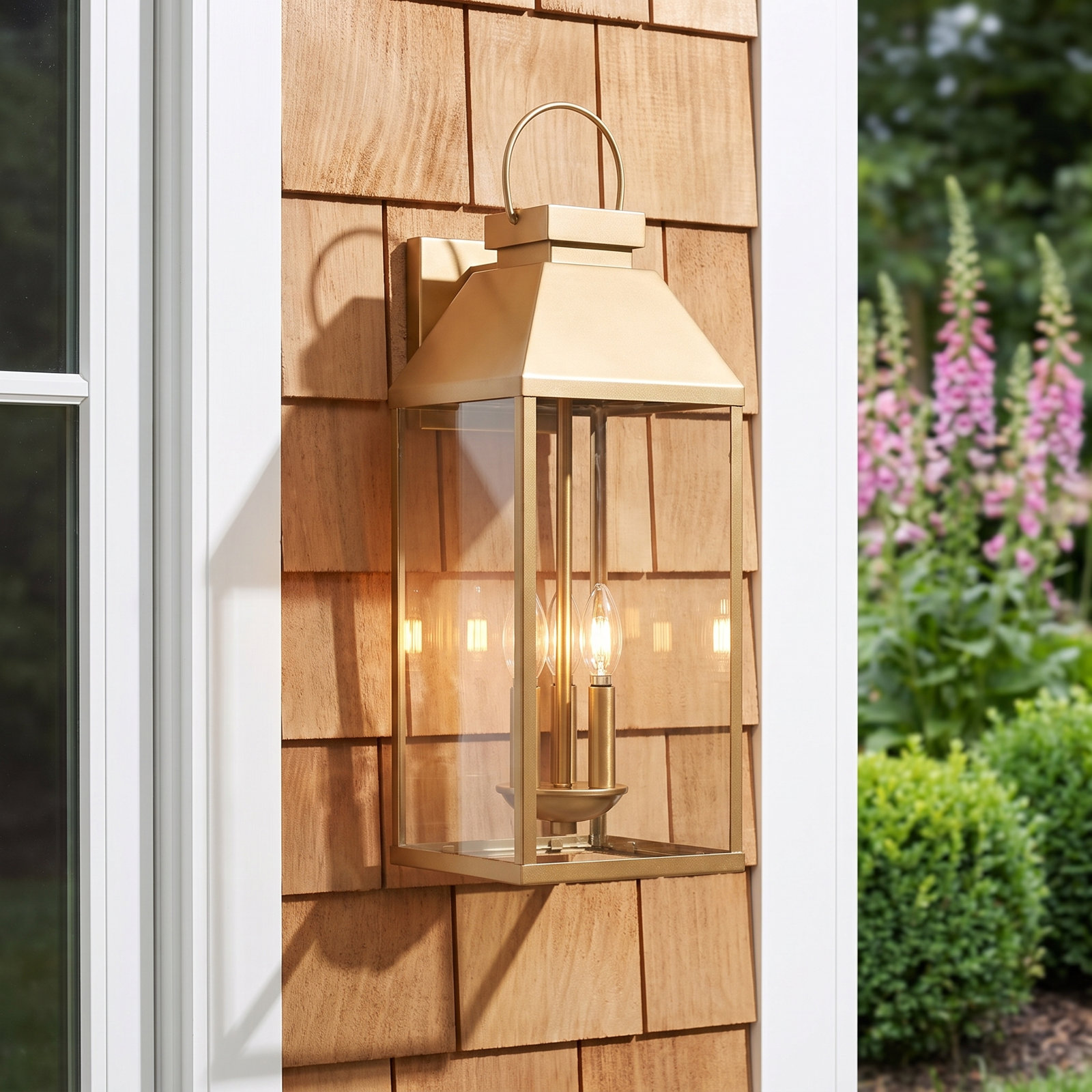 3 Light Outdoor Steel Wall Light, Copper