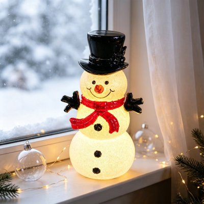 Décoration de Noël, bonhomme de neige de Noël, veilleuse, mini figurine de bonhomme de neige
