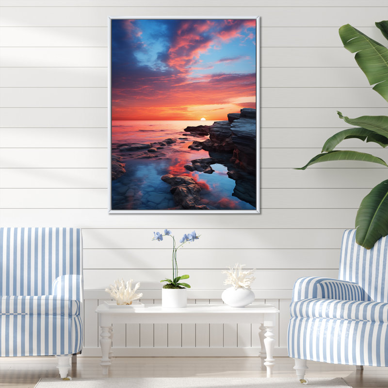 Valmont Coastal Serenity III, H 44 po x l 34 po x P 1,5 po, Cadre flottant blanc