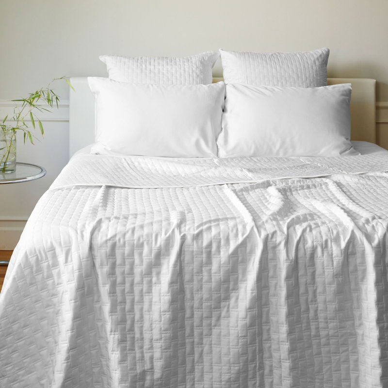 Couvre-lit matelassé BedVoyage - 100% viscose de bambou - Froid et léger, Couvre-lit très grand, Blanc