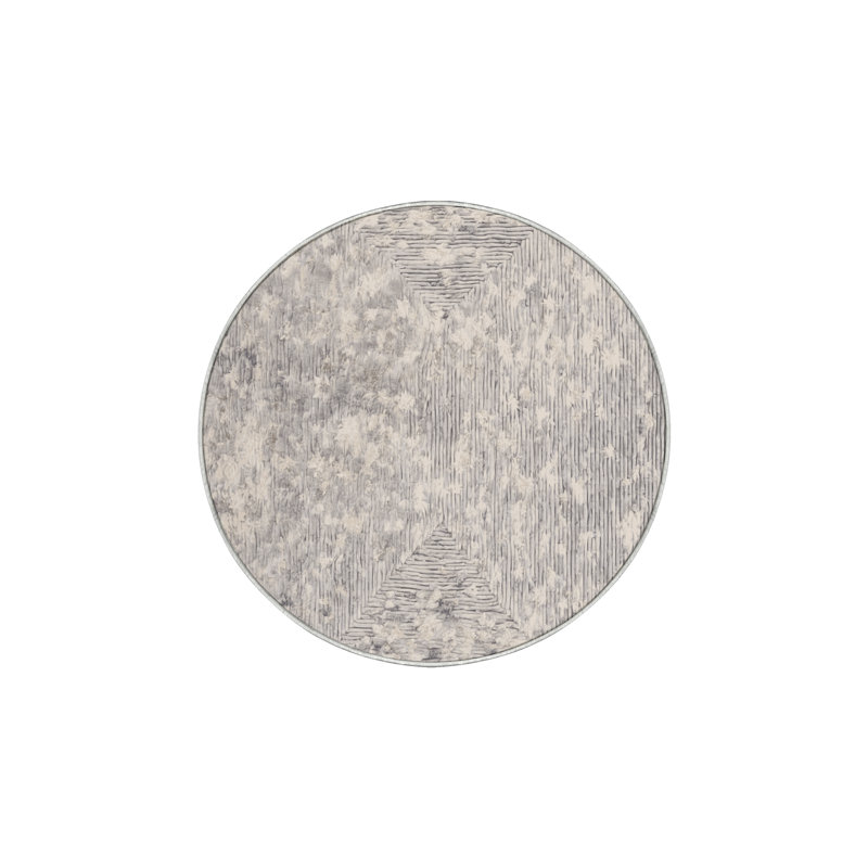 Machine Washable Beige Area Rug, Round 6'