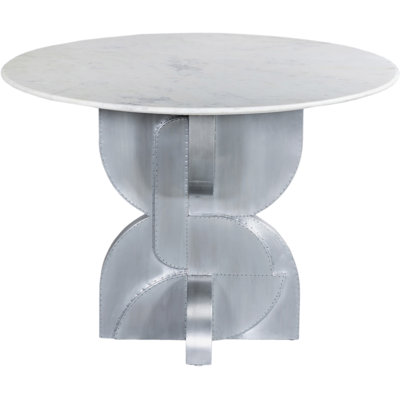 Shariden Round Stone Top Metal Base Dining Table