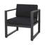 Ensemble d'extérieur 3 pièces Novi, 1 causeuse, 2 chaises d'appoint, tissu gris foncé, métal