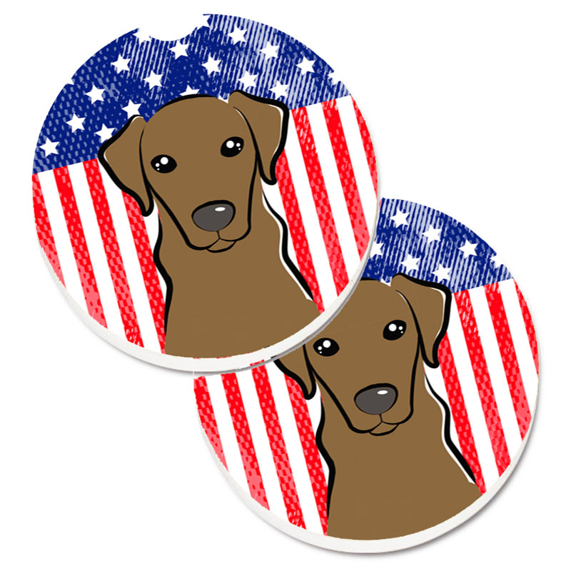 Sous-verre american flag, Labrador chocolat