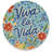 "Viva La Vida" Mosaic Round Cotton Area Rug-2141446307