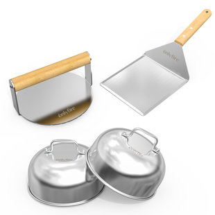 Hitechluxe 4pcs Stainless Steel Non-Stick Grill Press Set