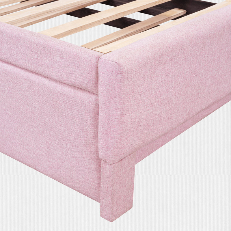 Twin Size Daybed with Pop-Up Trundle, Pink