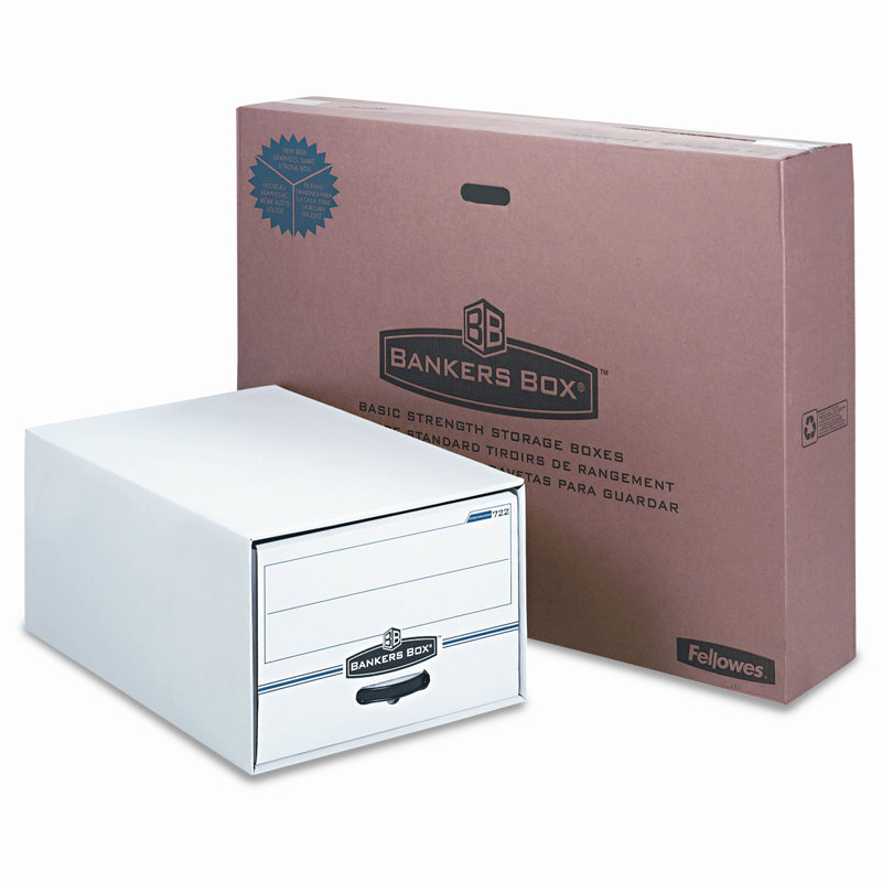 White and Blue Legal Size Stackable Drawer Cabinet with Plastic Handle