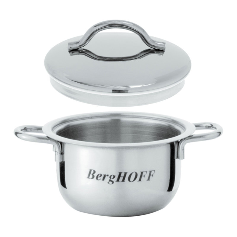 Cov''d Mini Pots, 18/10 SS, Set Of 4, 2.5"