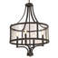 Lustre cylindrique unique et remarquable à 4 lumières Tomlinson