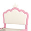 Lit simple tapissier princesse avec tête de lit couronne, lit plateforme simple avec tête de lit et pied de lit-1787495538-1787495543