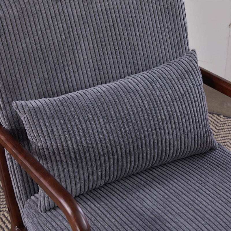 Chaise d'appoint Mid-Century moderne avec coussin, fauteuil rembourré pour le salon et la chambre à coucher, structure en bois massif, confortable et élégante