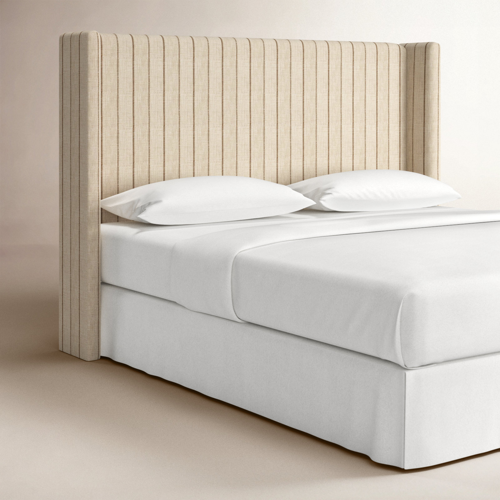 Tilly Upholstered Headboard, King, Fritz Charcoal Stripe