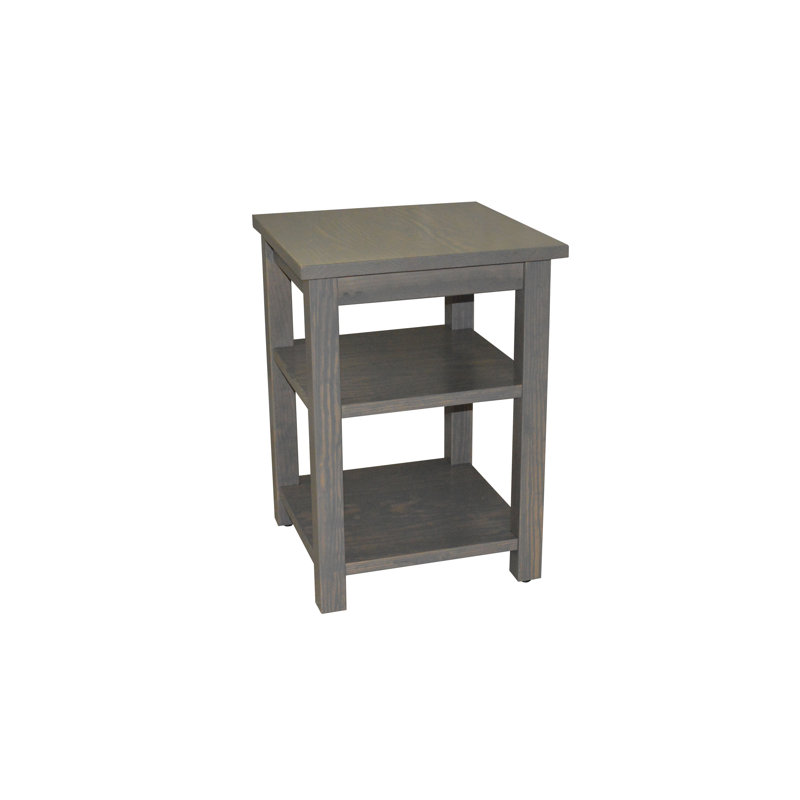 Table de chevet en bois massif Angeleque, Gris