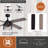 Roehit 52 in. Black Indoor Rod Mount Industrial Ceiling Fan with Reversible Driftwood-Black Walnut Blades, LED Light Kit and Pull Chain Included, 3 Speeds, Wire Cage Drum Shade
