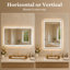 Miroir de salle de bain mural en cristal poli anti-buée à lumière DEL sans cadre 24 po x H 36 po TMMV-1816335409