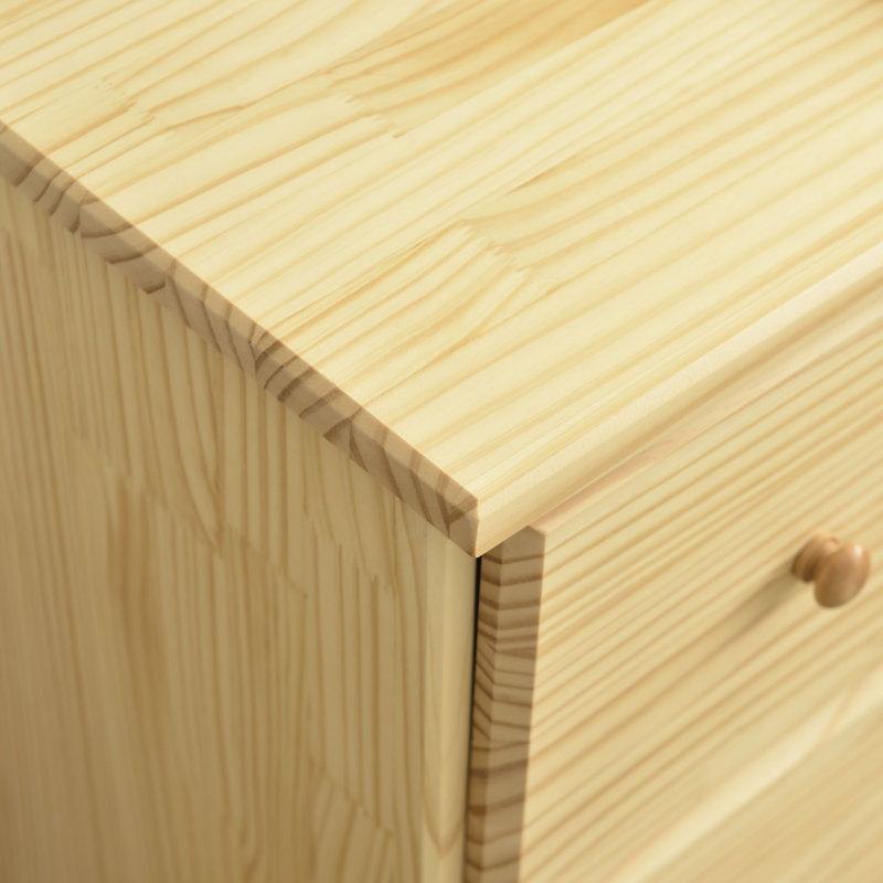Isabela 6 Drawer Solid Wood Double Dresser, Natural