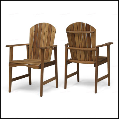 Outdoor Weather-Resistant Acacia Wood Adirondack Dining Chairs (Set Of 2),  For Rustic And Durable Patio Seating