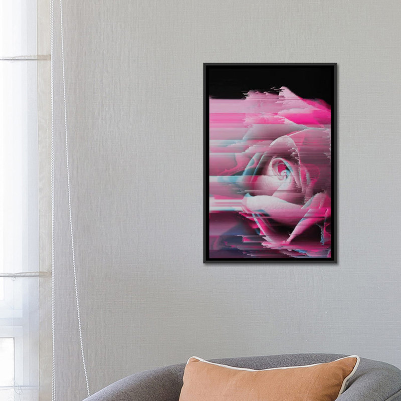 « rosa rosae », impression sur toile, H 26 po x l 18 po x P 1,5 po, Toile avec cadre noir, Pas de tapis