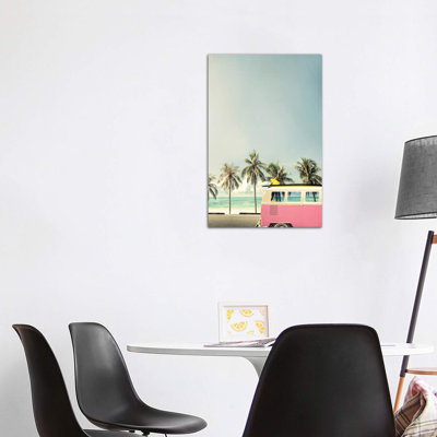 Surf Bus Pink - Wrapped Canvas Print