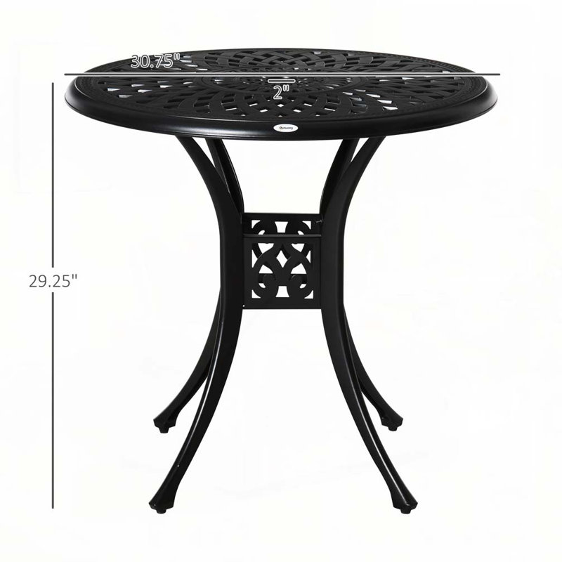 Table de salle à manger ronde pour l'extérieur avec trou pour parasol
