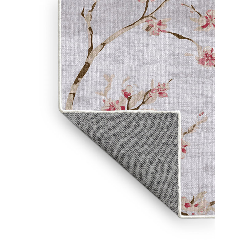 Machine Washable White Area Rug, Round 3'