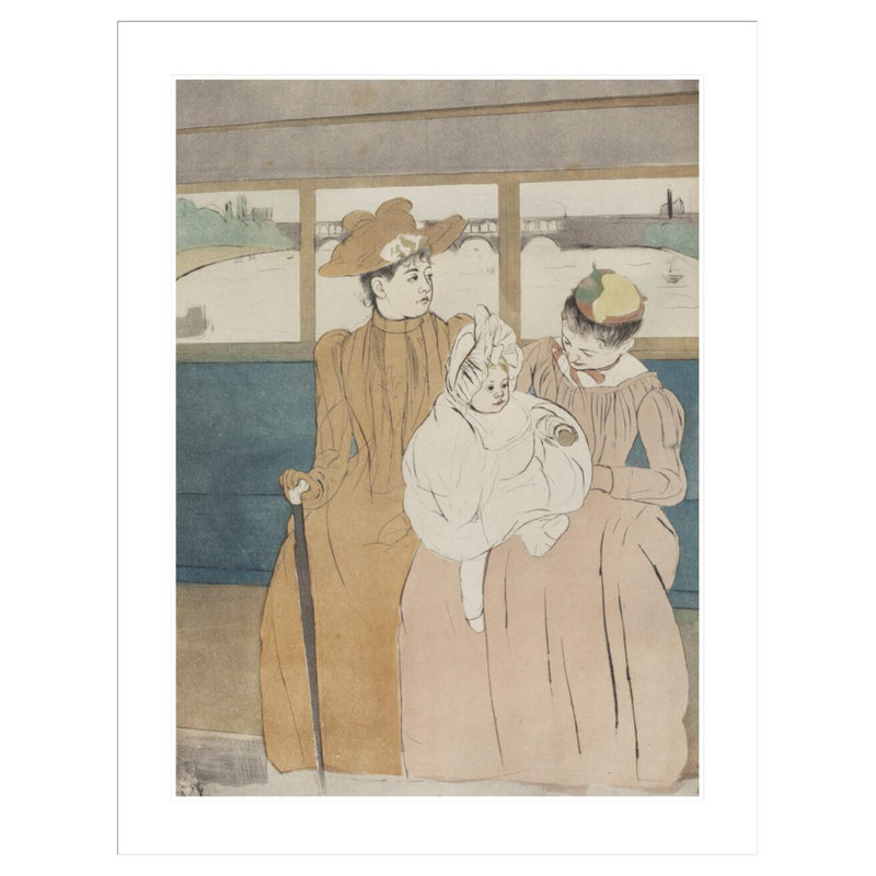 «In the Omnibus» par Mary Cassatt, impression giclée encadrée, H 41,5 po x l 32,31 po