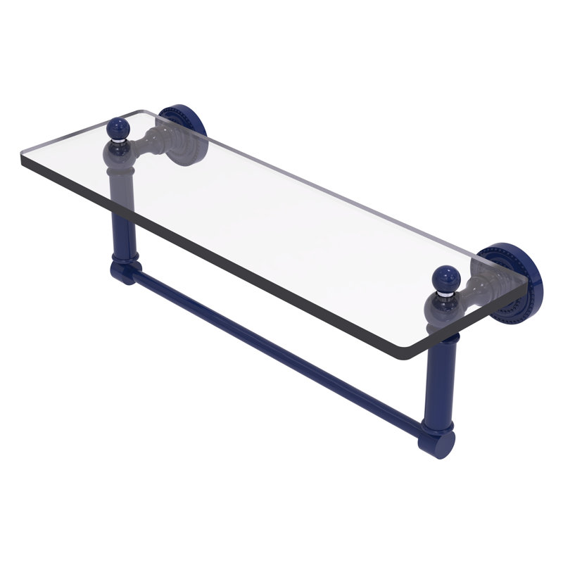Tablette flottante avec barre à serviettes Dottingham, H 5 po x l 16 po x P 5 po, Bleu méditerranéen