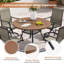 Ensemble repas extérieur pour 4 personnes L 42 po avec 4 chaises pivotantes en PVC-coated polyester Elfur-181114038