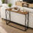 Industrial Wood Console Table 40" Slim Sofa Table With 0.8" Thick Textured Top