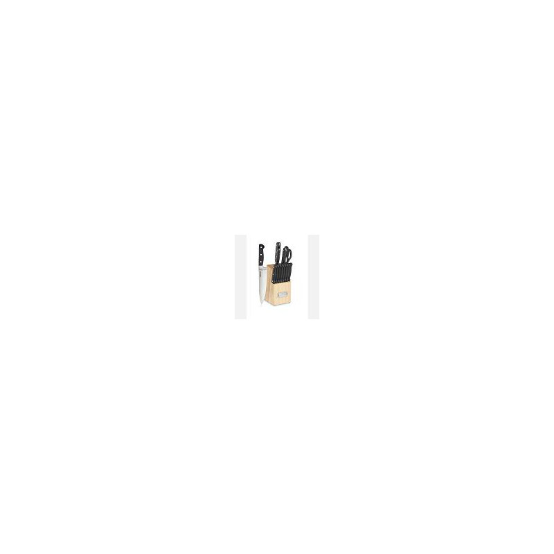Cuisinart Advantage 14 Piece Triple-Rivet Knife Set and Wood Storage Block, Black