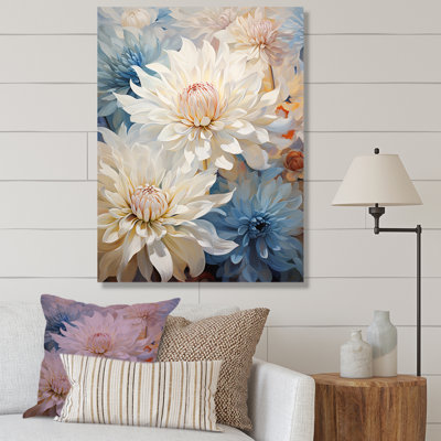 " Blooming Mums In Beige And Blue V "
