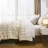  7-Piece Queen Size Metallic Geometric Comforter Set, Modern Gold Foil Chevron Bedding on White, All-Season Microfiber Bed in a Bag with Sheets and Pillow Shams-113728239-113728243