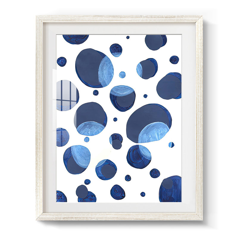 Ultramarine Orbs III - Impression encadrée, H 28,5 po x l 20,5 po, White