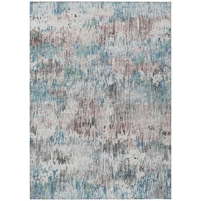 Tapis intérieur / extérieur bleu en polyester tissé à la machine Yakita