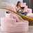 54.3" Pink Oversized Round Chaise Lounge, Compression Corduroy Cloud Sofa Chair, Fluffy Deep Seat Circle Sleeper Sofa Bed, No Assembly Required, Modern Indoor Upholstered Furniture for Relaxing & Reading-2113909158-2107126646