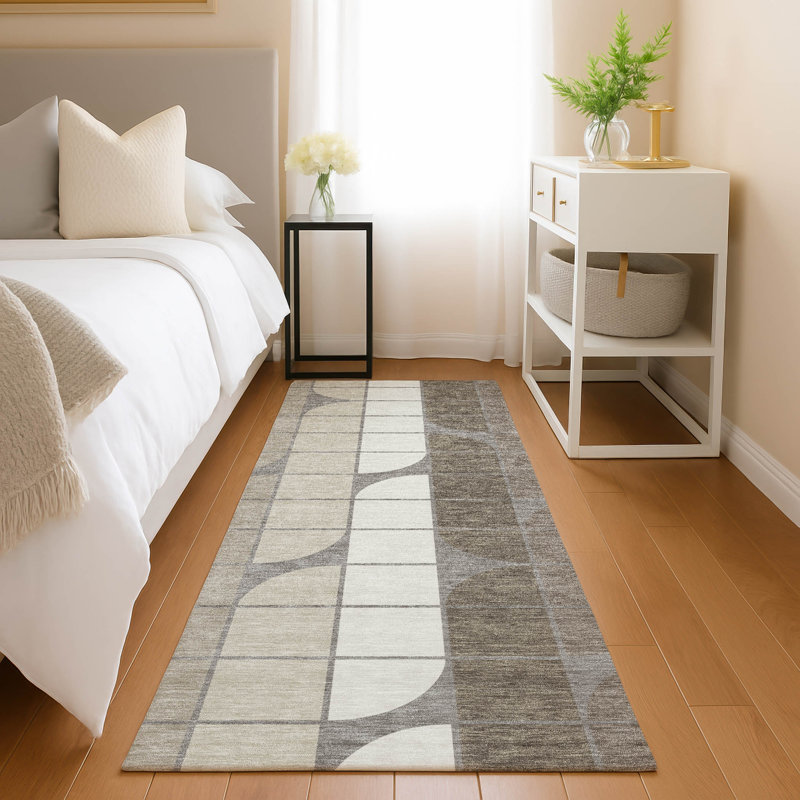 Machine Washable Indoor/Outdoor Lockway ACN2418 Mid-Century Modern Rug, Runner 2'3" x 7'6"