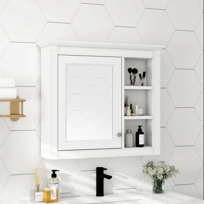 Selsor 29.92'' W 28'' H Wall Mounted Required Framed Medicine Cabinet Mirror Fixed