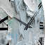 Horloge murale abstrait Summer Memories en blanc et bleu II-93380631
