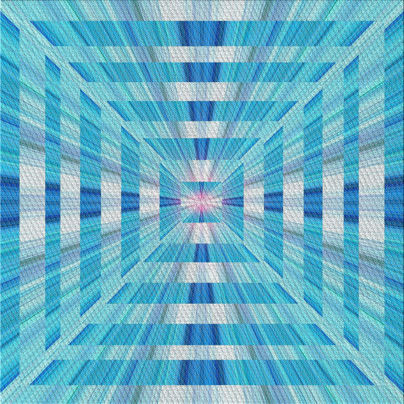 Tapis de zone bleue à motifs, Carré 7 pi