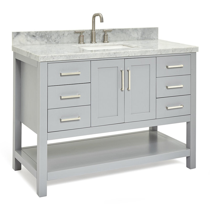Magnolia Bath Vanity Oval Basin S049SCWOV, Gray, Rectangular