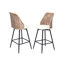 Swivel Upholstered Rattan Back Counter & Bar Stool-1773553762