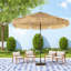 Parasols de terrasse à énergie solaire de style Tiki en acier 8,7 pi pour terrasse de jardin