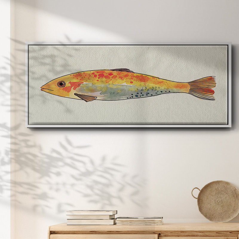 Poisson fantaisiste II - toile encadrée, H 24 po x l 60 po