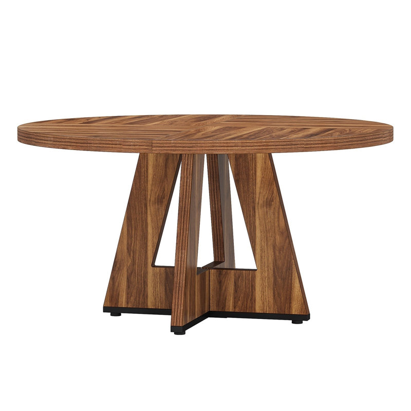 47" Round Farmhouse Dining Table, Burly Wood