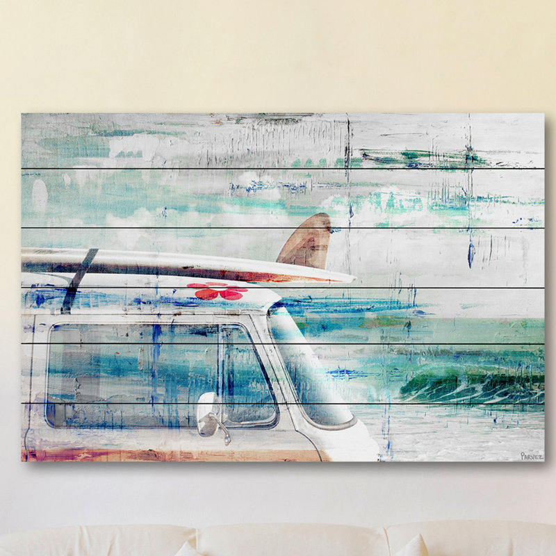 Blytheville Beach Trip par Parvez Taj - impression sur bois sans cadre, H 24 po x l 36 po x P 1,5 po