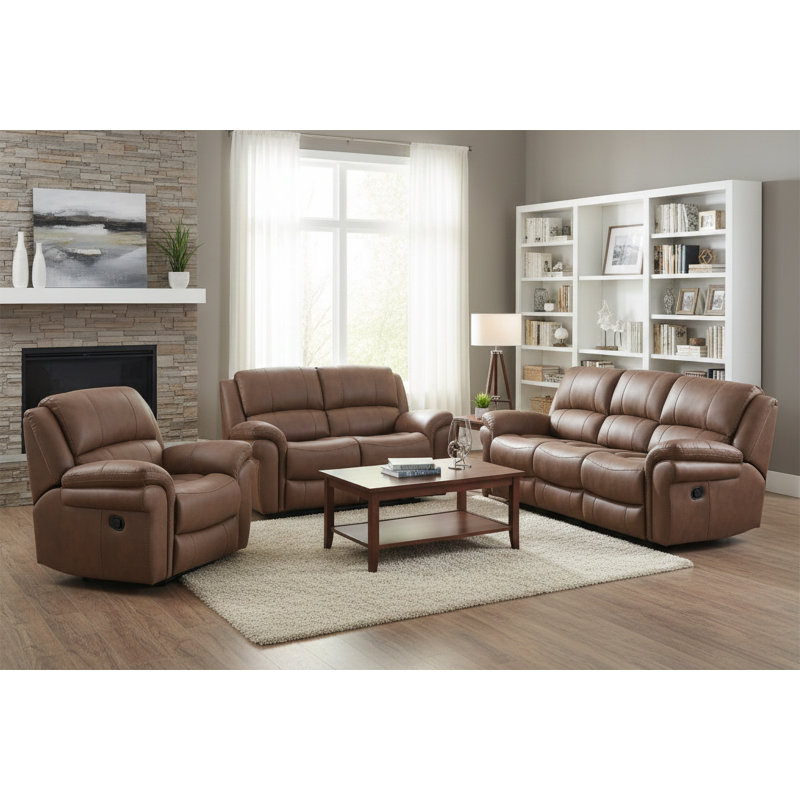 Bettymae 3 Seater Reclining Sofa, Tan